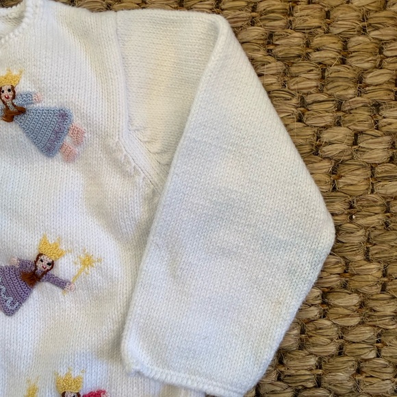 White Cardigan with Angel Embroidery by Bella Bliss - Picture 2 of 3